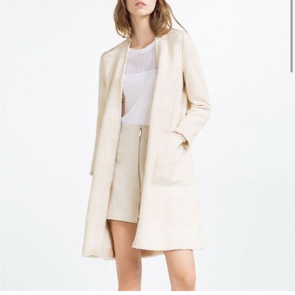 ZARA textured open front coat - Picture 1 of 8